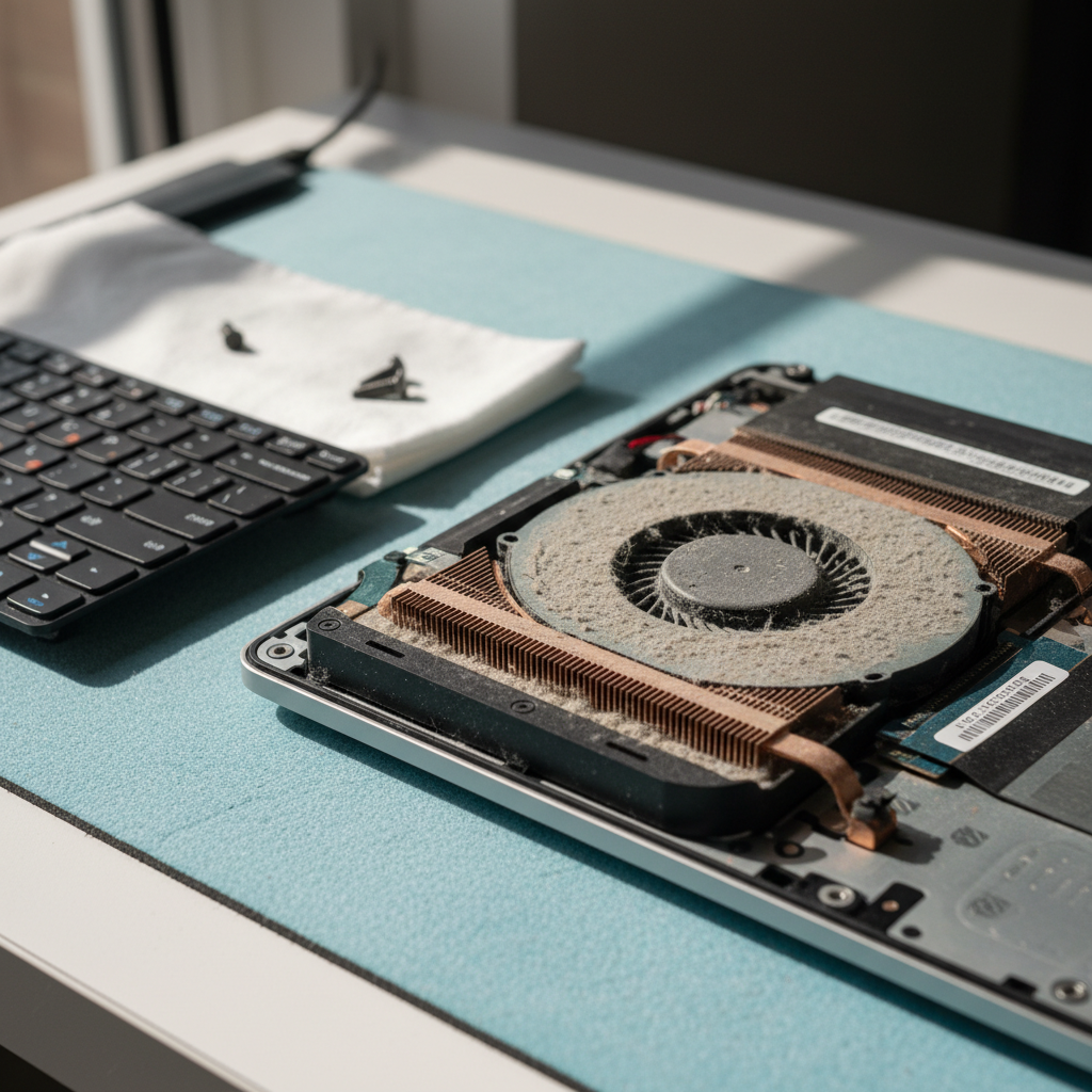Dust-clogged laptop fan cleaning service in Ottoway — Adelaide SA 5013