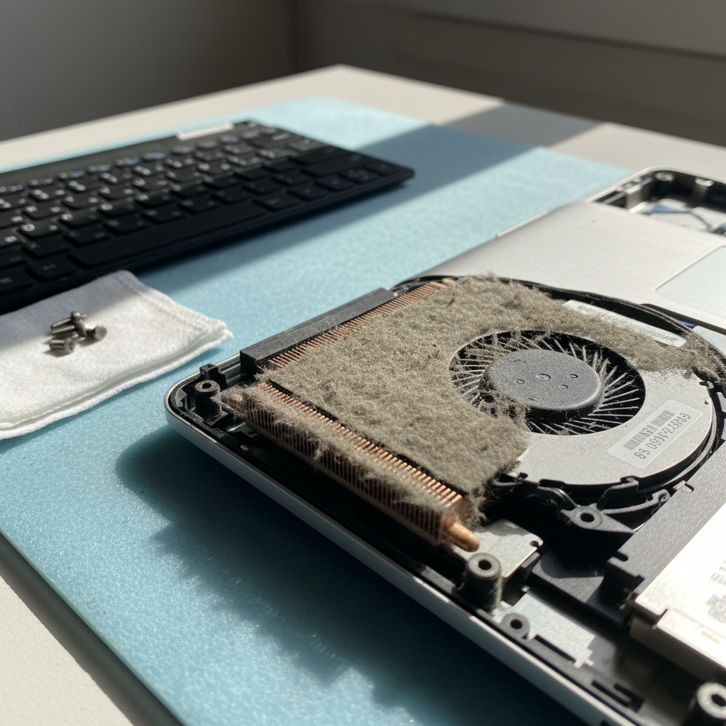 Dust-clogged laptop fan cleaning service in Oyster Cove — Newcastle NSW 2318