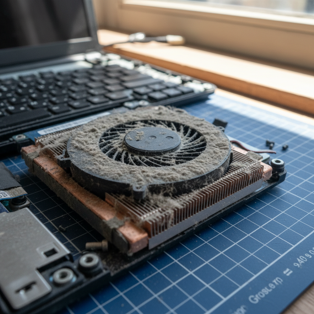 Dust-clogged laptop fan cleaning service in Para Hills West — Adelaide SA 5096
