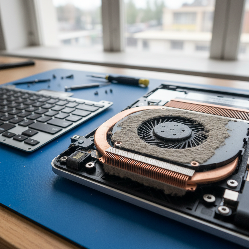 Dust-clogged laptop fan cleaning service in Paracombe — Adelaide SA 5132