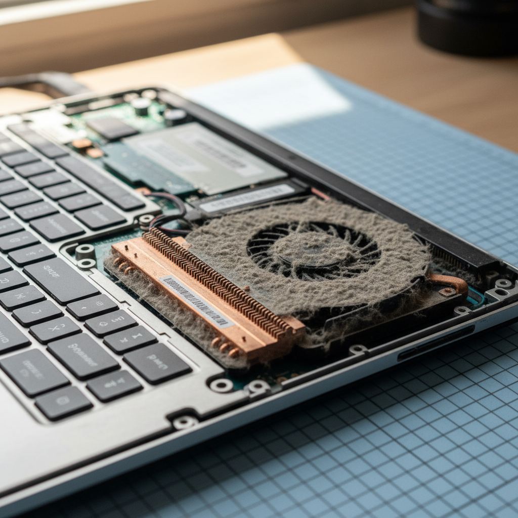 Dust-clogged laptop fan cleaning service in Parafield — Adelaide SA 5106