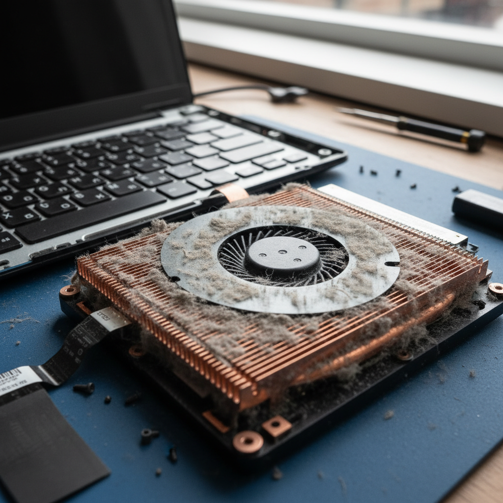 Dust-clogged laptop fan cleaning service in Paralowie — Adelaide SA 5108