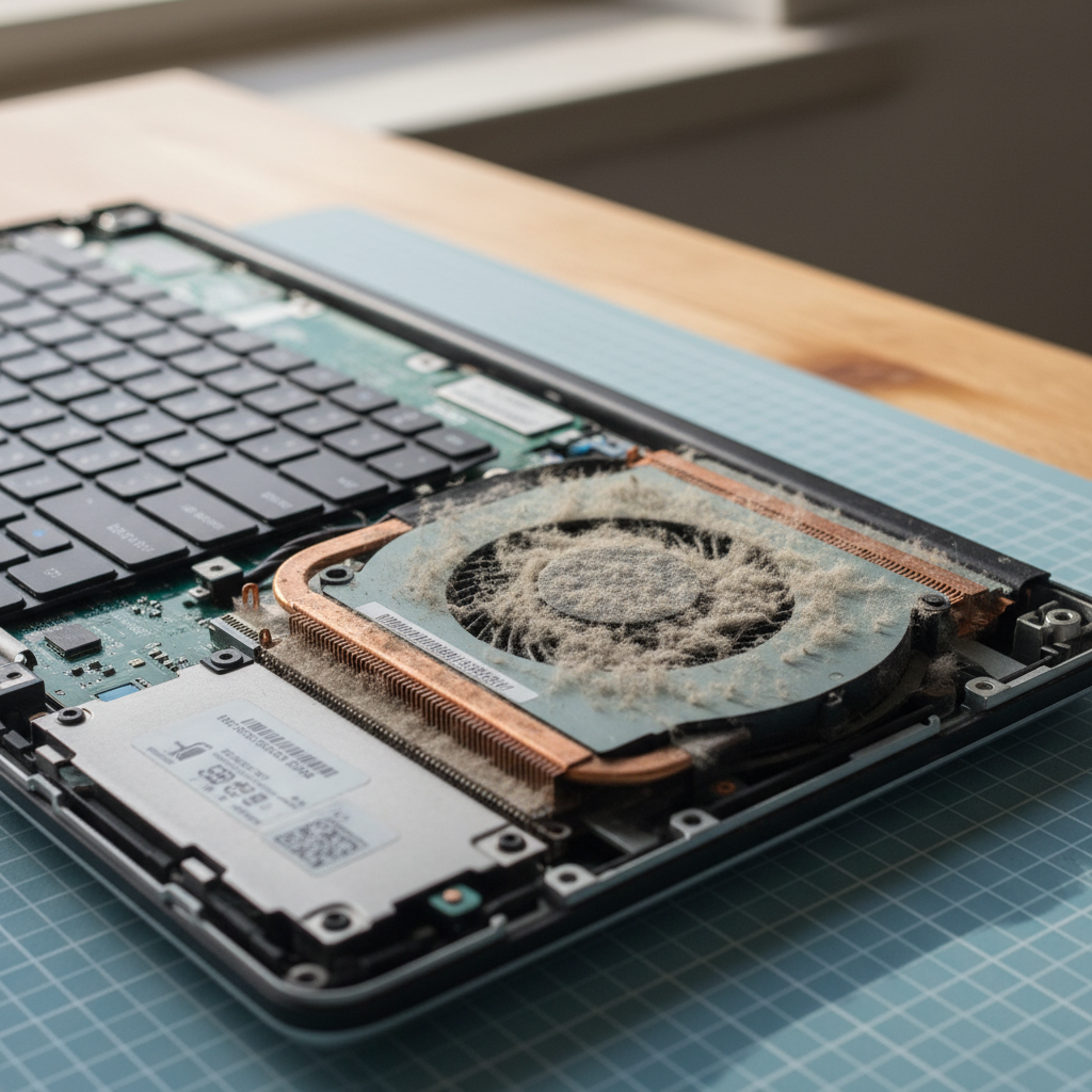 Dust-clogged laptop fan cleaning service in Parap — Darwin NT 0804