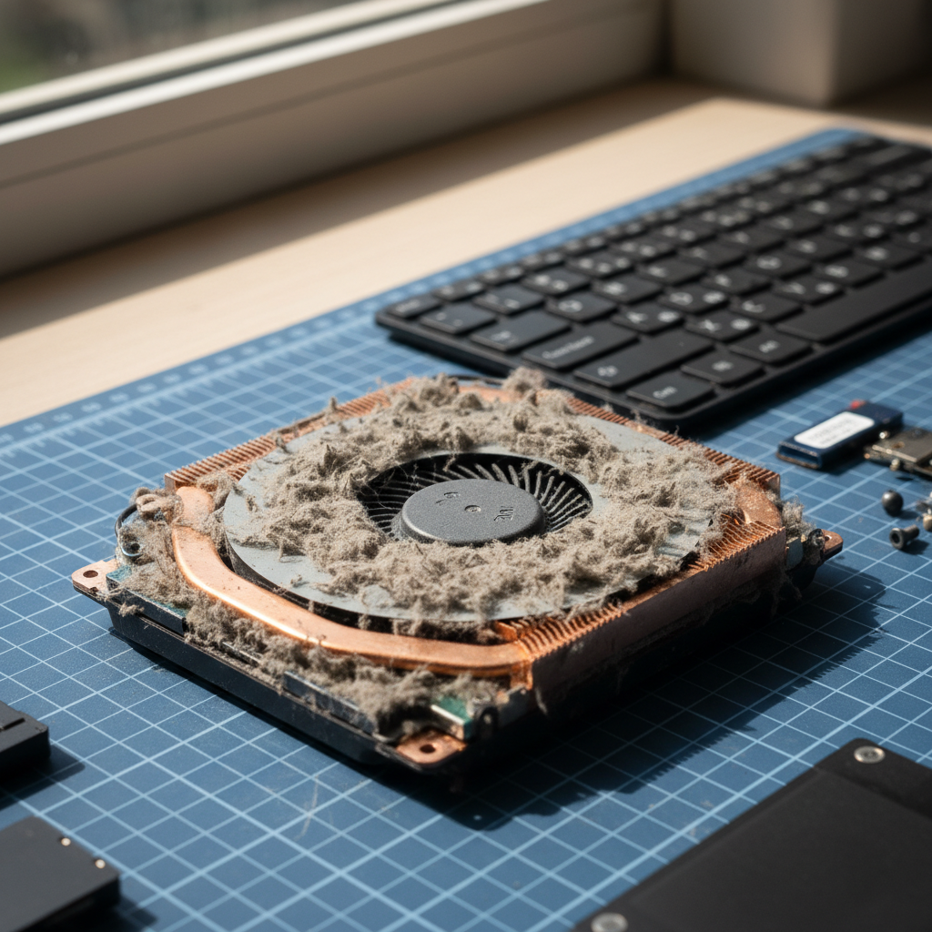 Dust-clogged laptop fan cleaning service in Paxton — Newcastle NSW 2325