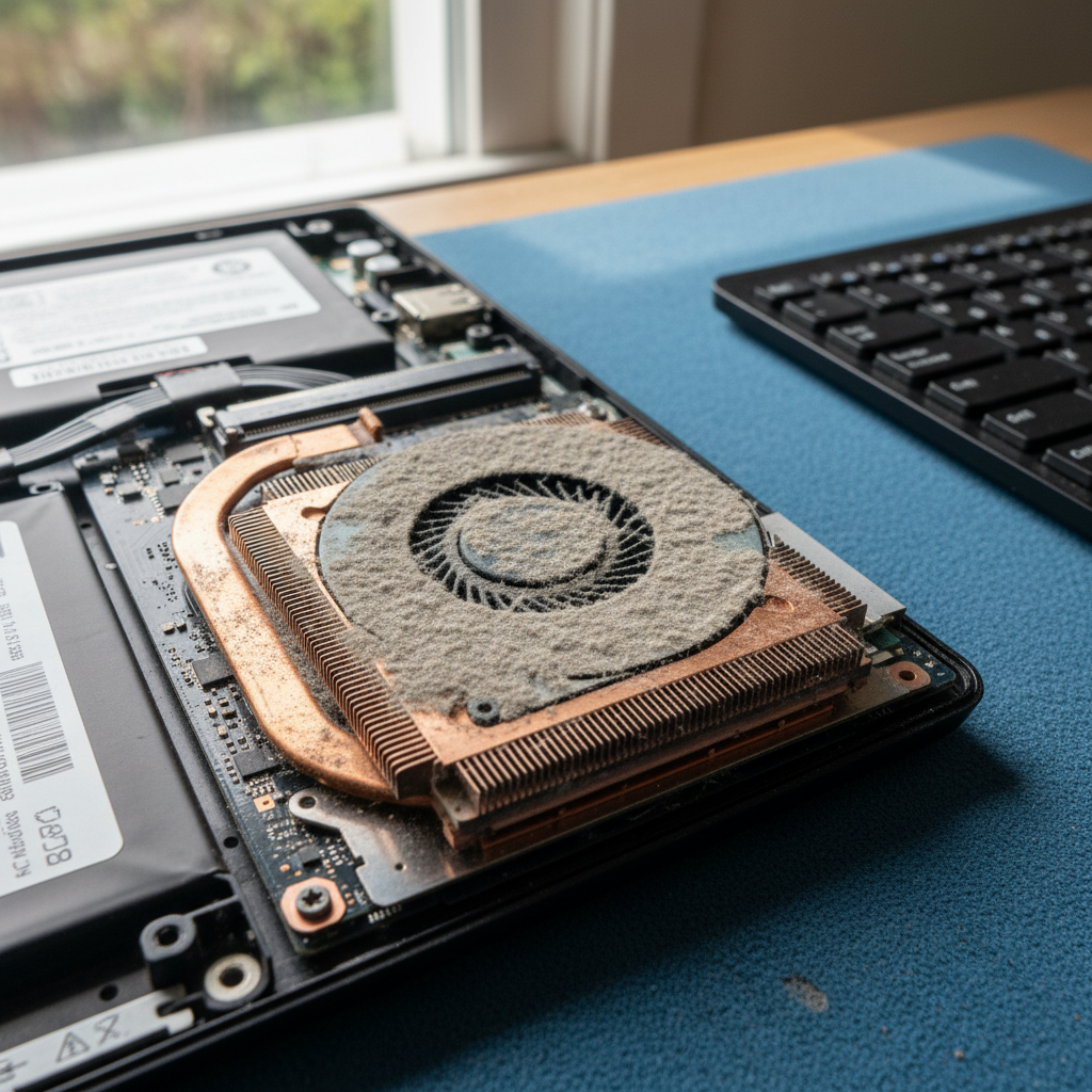 Dust-clogged laptop fan cleaning service in Payneham South — Adelaide SA 5070