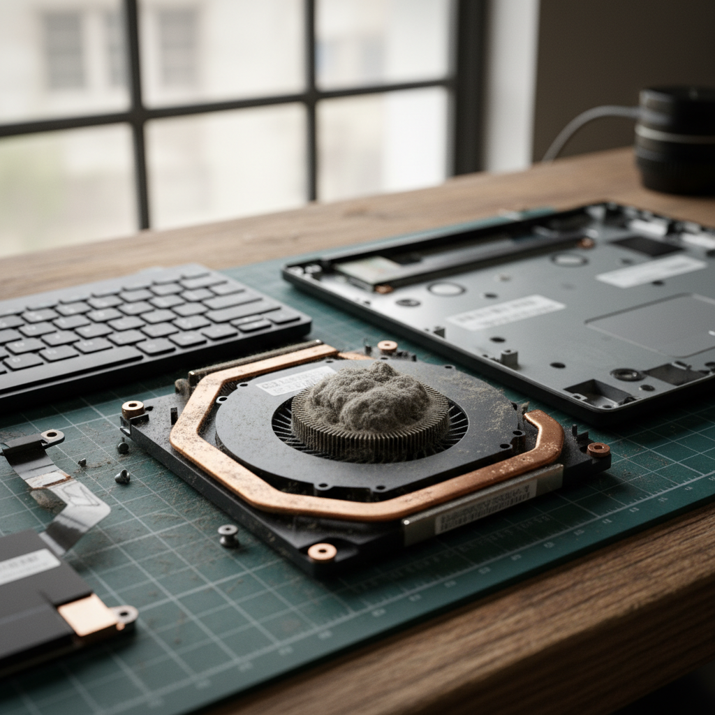 Dust-clogged laptop fan cleaning service in Pennington — Adelaide SA 5013