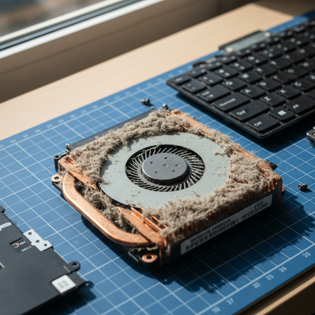Dust-clogged laptop fan cleaning service in Peterhead — Adelaide SA 5016