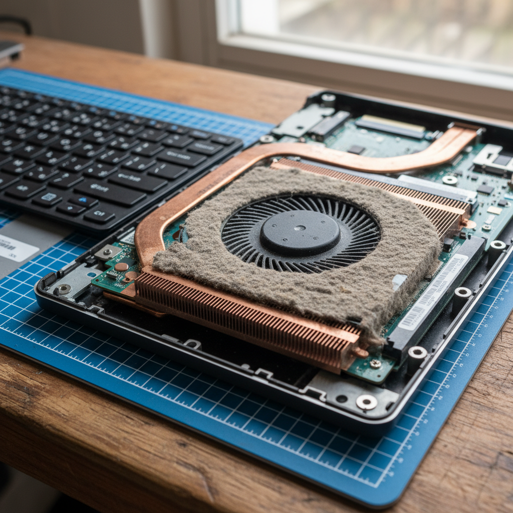 Dust-clogged laptop fan cleaning service in Phoenix Park — Newcastle NSW 2321