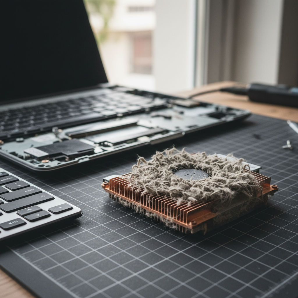 Dust-clogged laptop fan cleaning service in Pitnacree — Newcastle NSW 2323