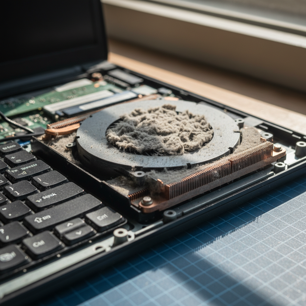 Dust-clogged laptop fan cleaning service in Plympton — Adelaide SA 5038