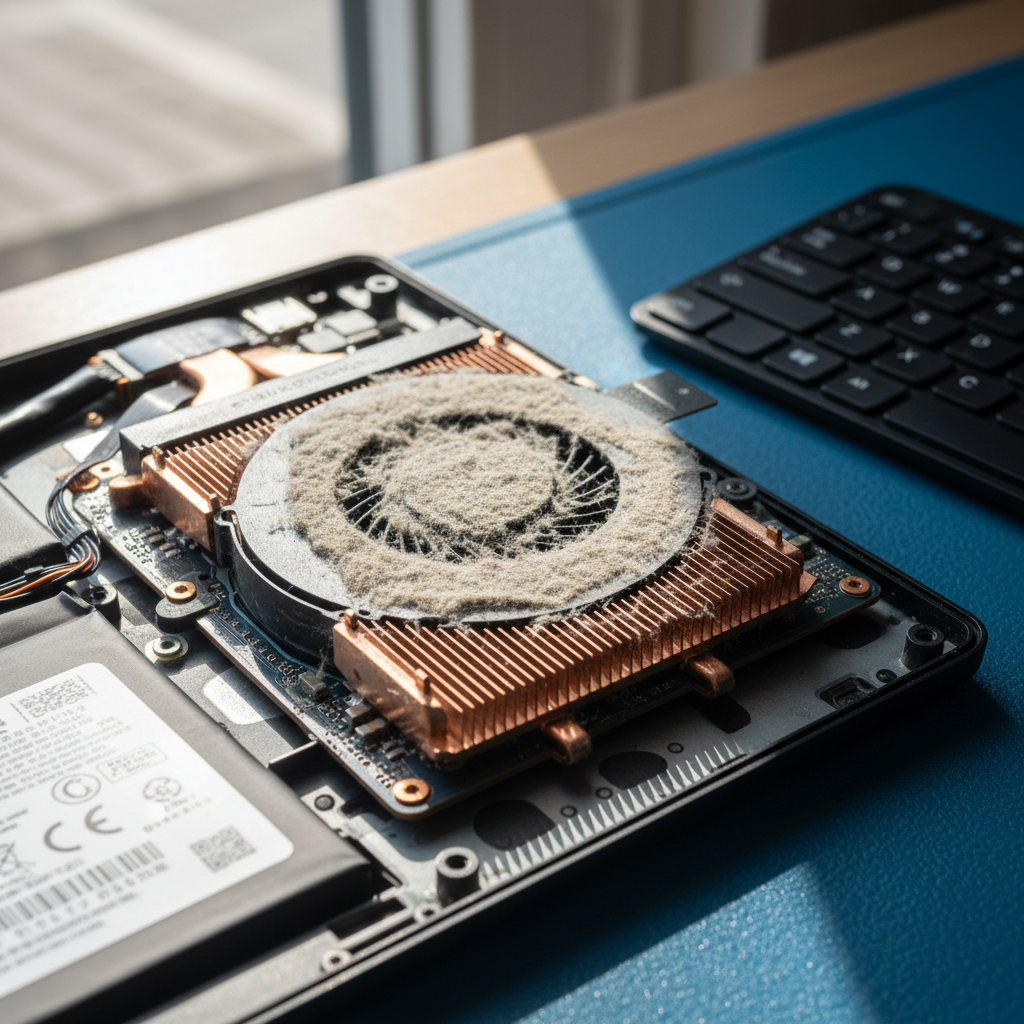 Dust-clogged laptop fan cleaning service in Plympton Park — Adelaide SA 5038