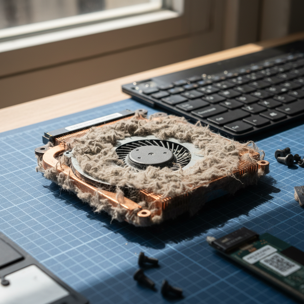 Dust-clogged laptop fan cleaning service in Point Wolstoncroft — Newcastle NSW 2259