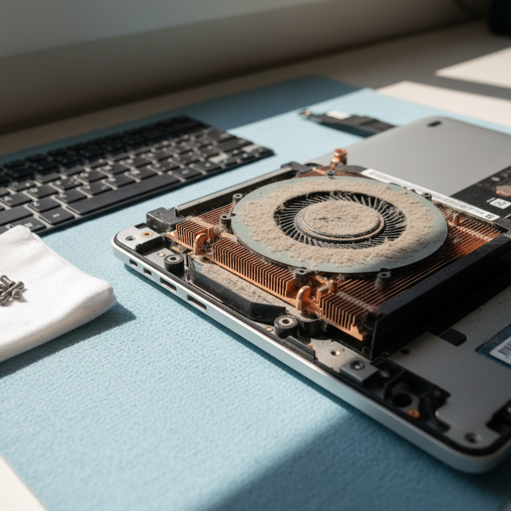 Dust-clogged laptop fan cleaning service in Port Adelaide — SA 5015