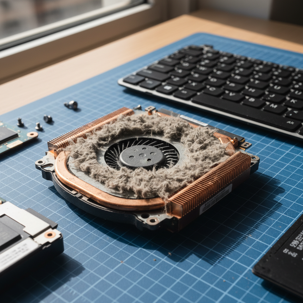 Dust-clogged laptop fan cleaning service in Port Noarlunga South — Adelaide SA 5167