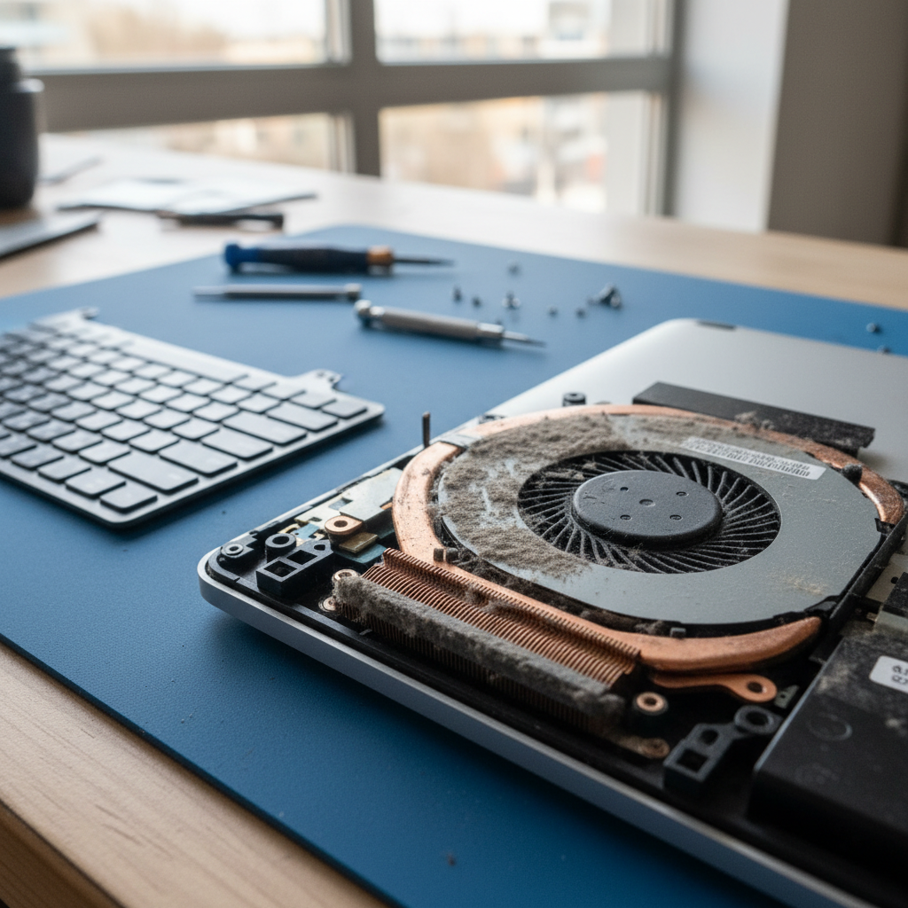 Dust-clogged laptop fan cleaning service in Prospect — Adelaide SA 5082