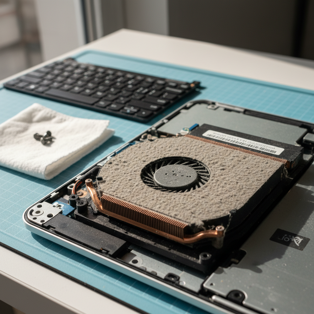 Dust-clogged laptop fan cleaning service in Quorrobolong — Newcastle NSW 2325
