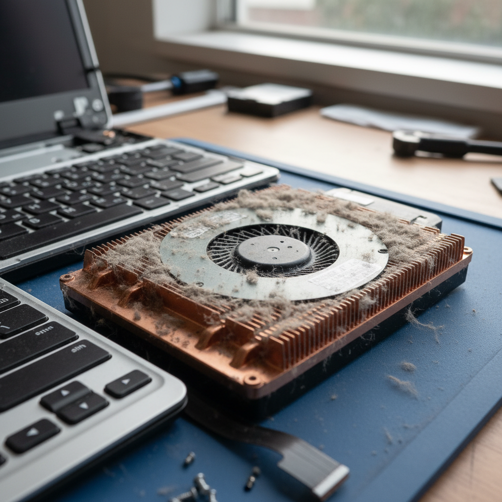 Dust-clogged laptop fan cleaning service in Rankin Park — Newcastle NSW 2287