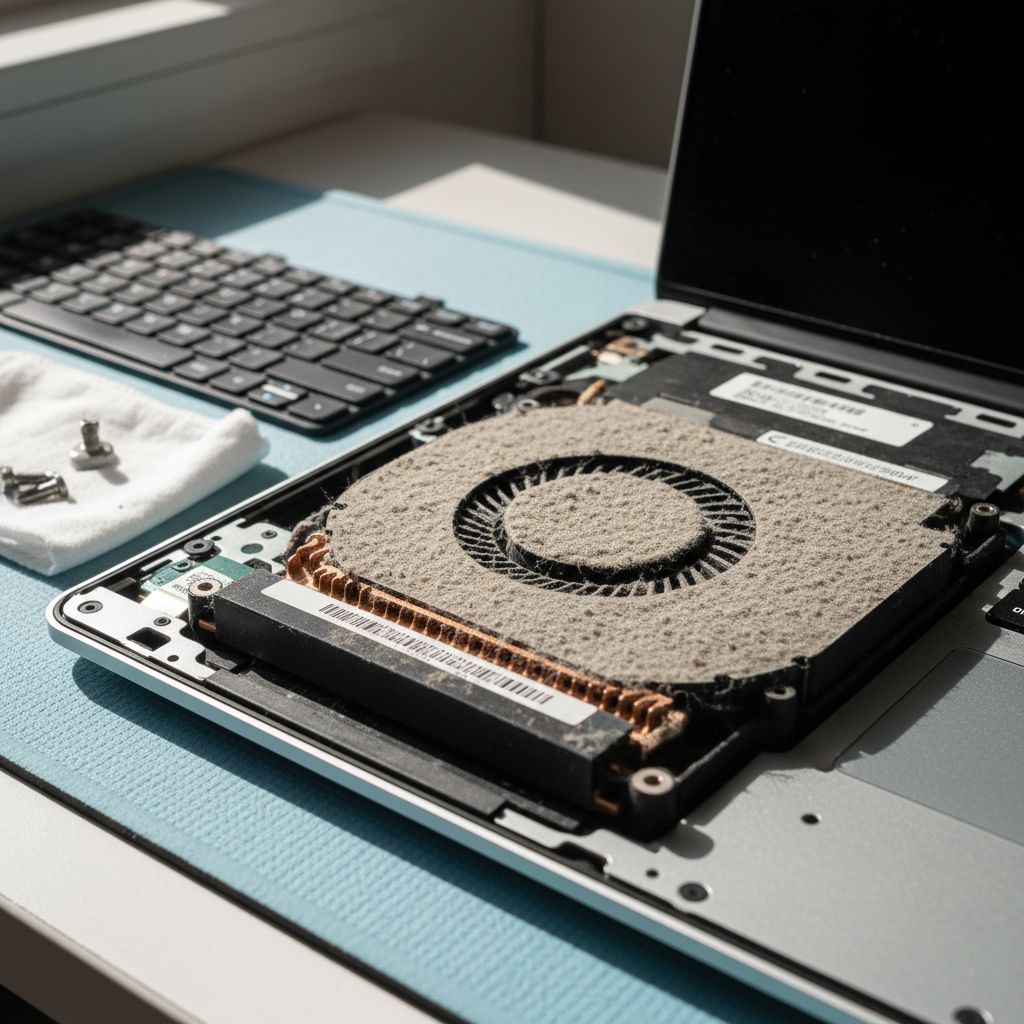 Dust-clogged laptop fan cleaning service in Rapid Creek — Darwin NT 0810