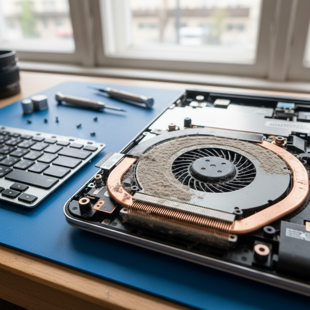 Dust-clogged laptop fan cleaning service in Raworth — Newcastle NSW 2321