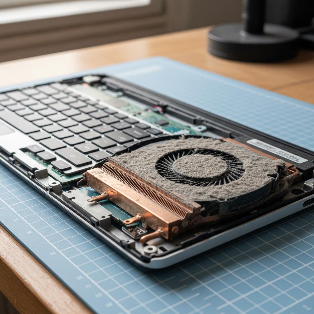 Dust-clogged laptop fan cleaning service in Raymond Terrace — Newcastle NSW 2324