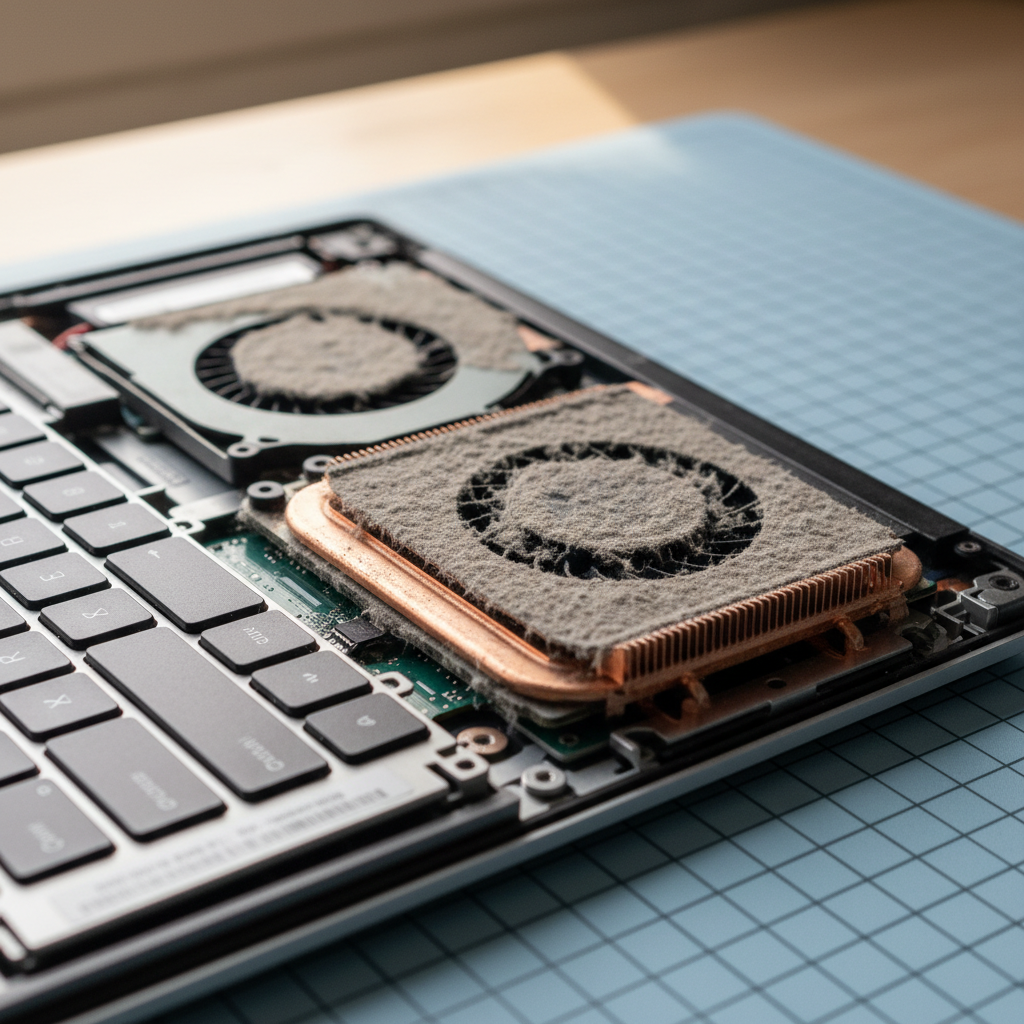 Dust-clogged laptop fan cleaning service in Redwood Park — Adelaide SA 5097