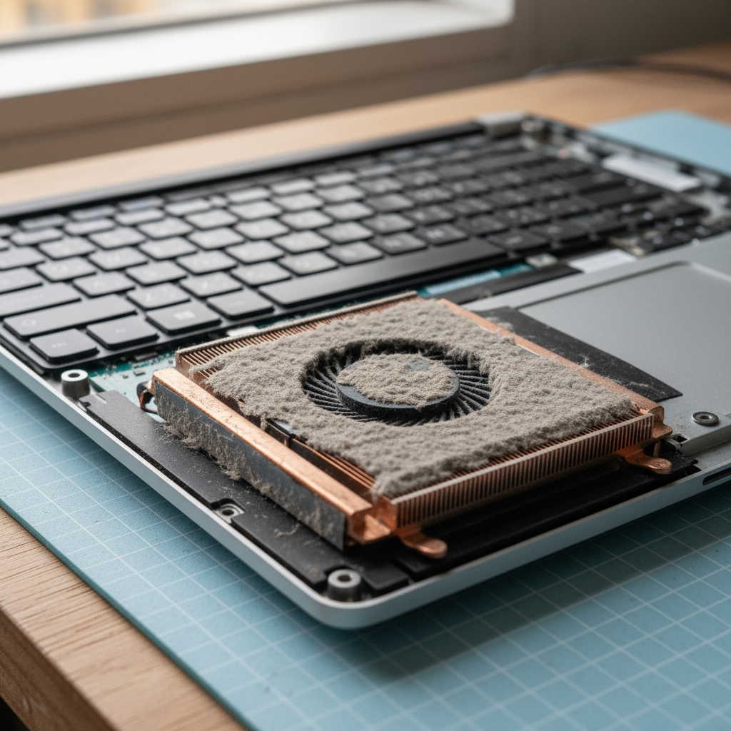Dust-clogged laptop fan cleaning service in Regency Park — Adelaide SA 5010