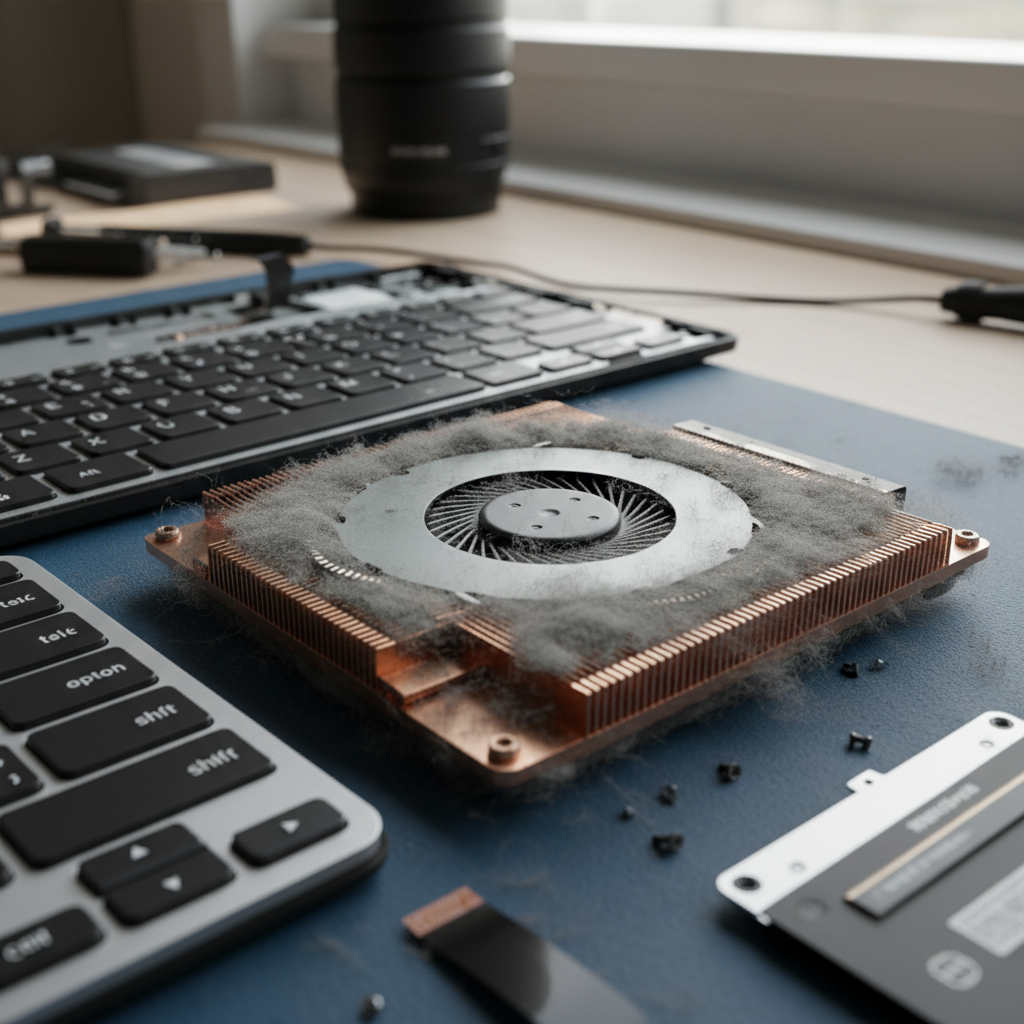 Dust-clogged laptop fan cleaning service in Reid — Adelaide SA 5118