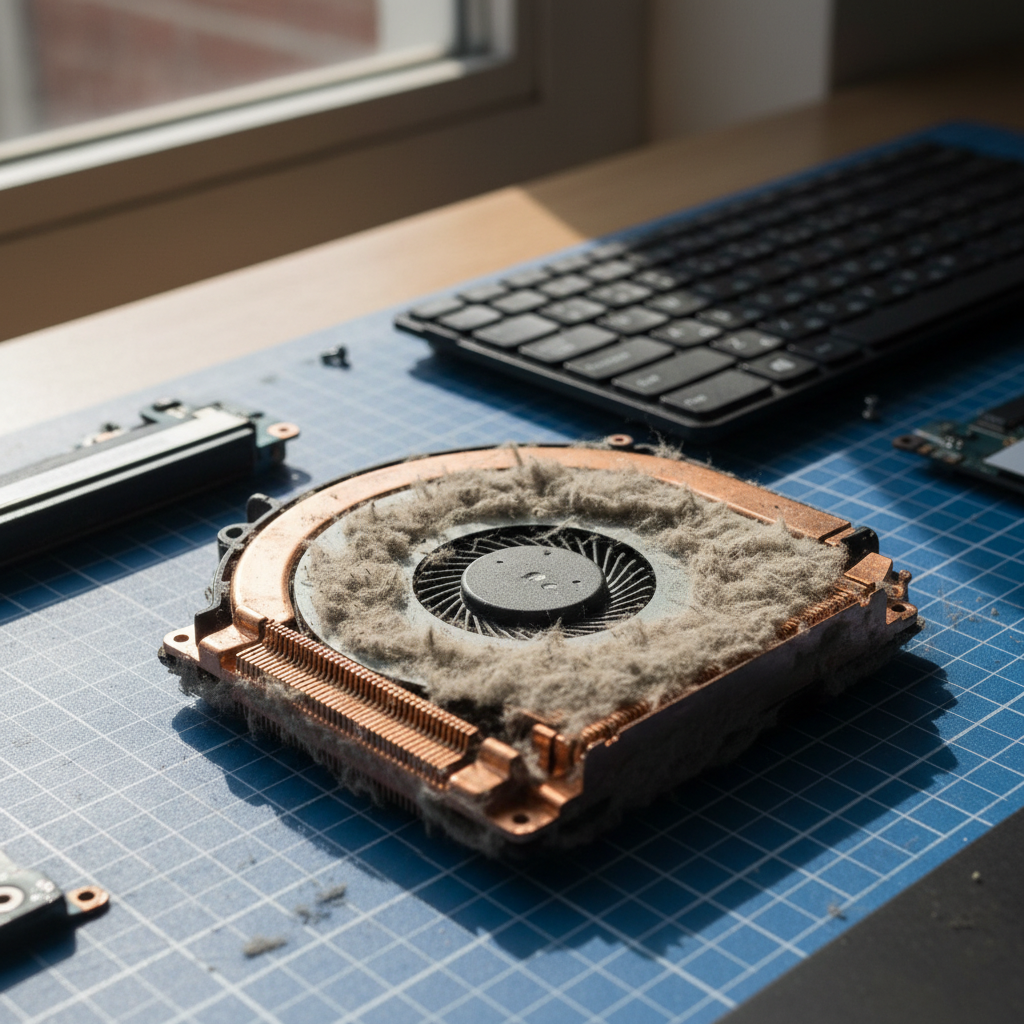 Dust-clogged laptop fan cleaning service in Renown Park — Adelaide SA 5008