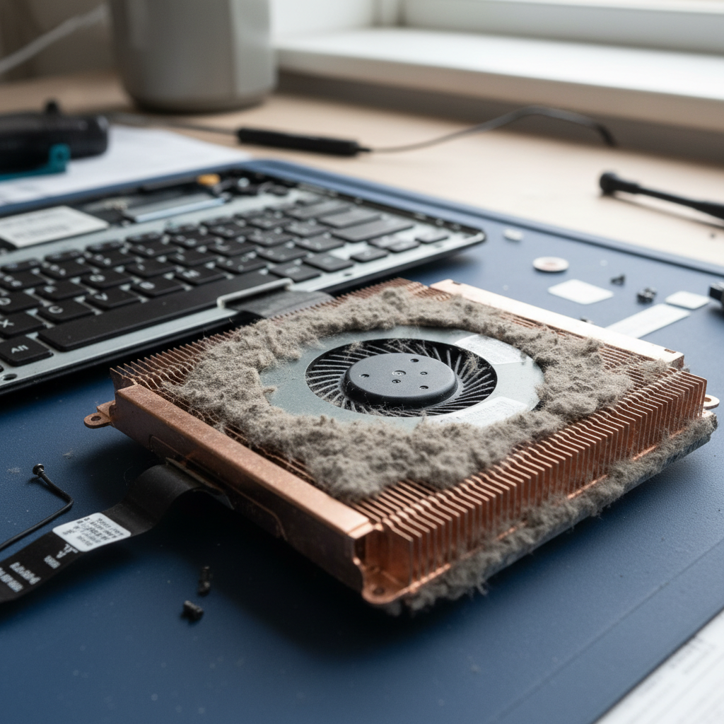 Dust-clogged laptop fan cleaning service in Richmond Vale — Newcastle NSW 2323