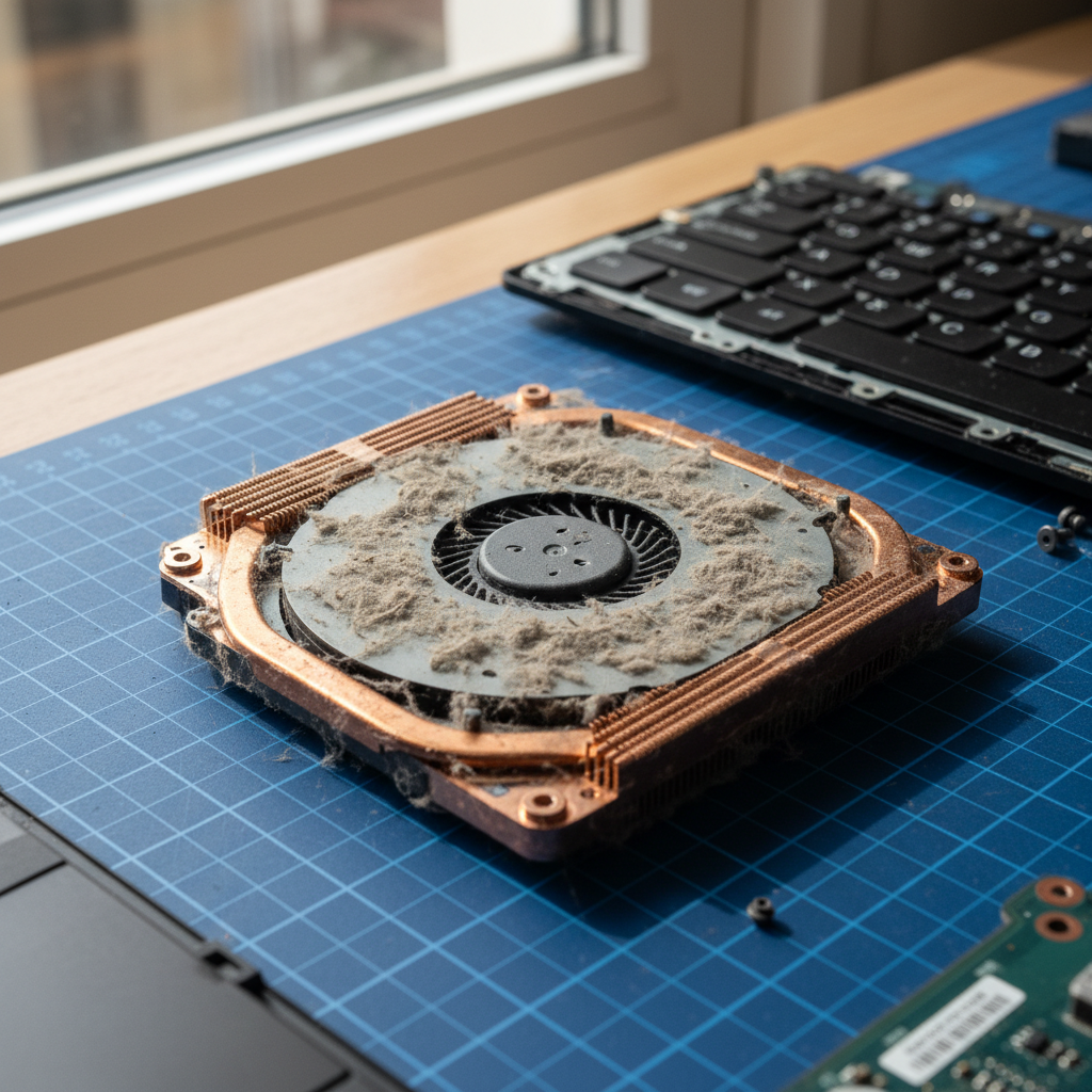 Dust-clogged laptop fan cleaning service in Ridleyton — Adelaide SA 5008