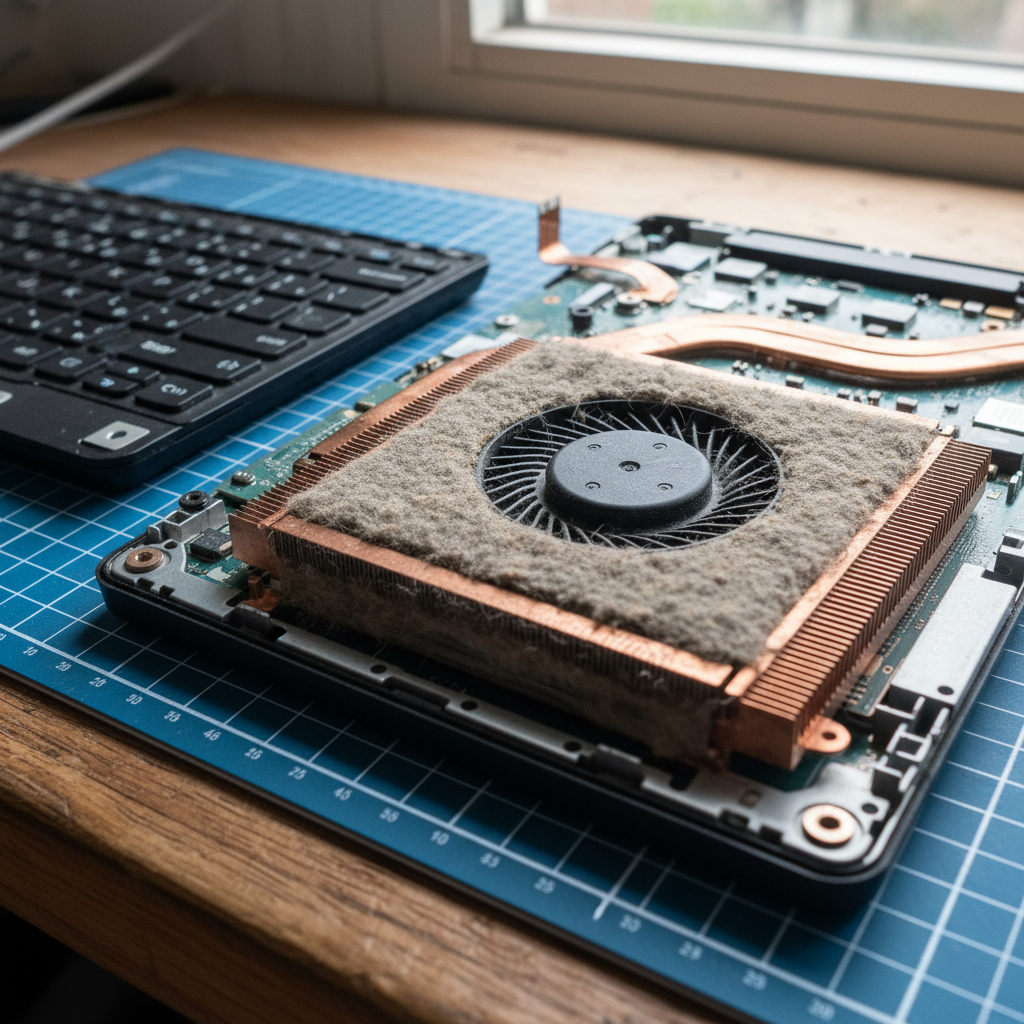 Dust-clogged laptop fan cleaning service in Risdon — Hobart TAS 7017