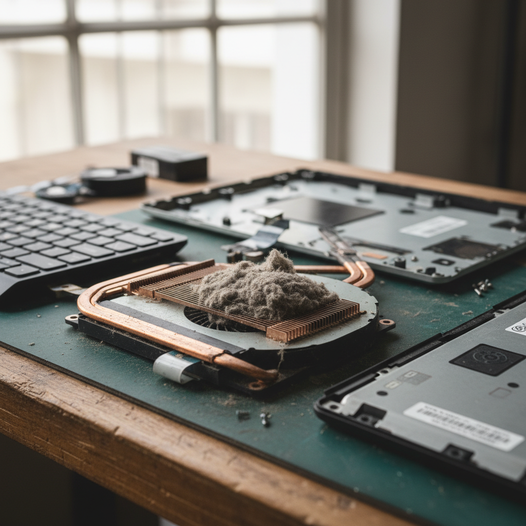Dust-clogged laptop fan cleaning service in Rocky Point — Newcastle NSW 2259