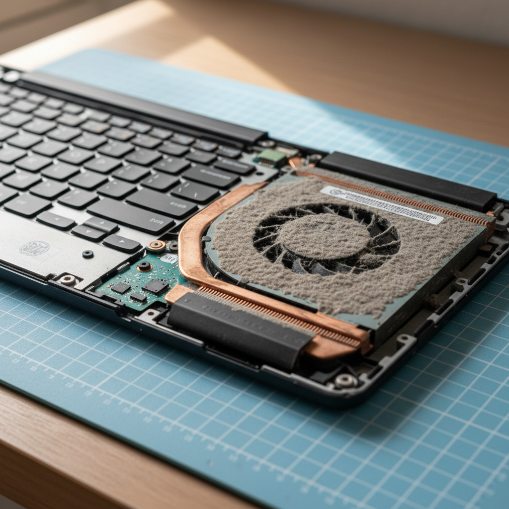 Dust-clogged laptop fan cleaning service in Rokeby — Hobart TAS 7019