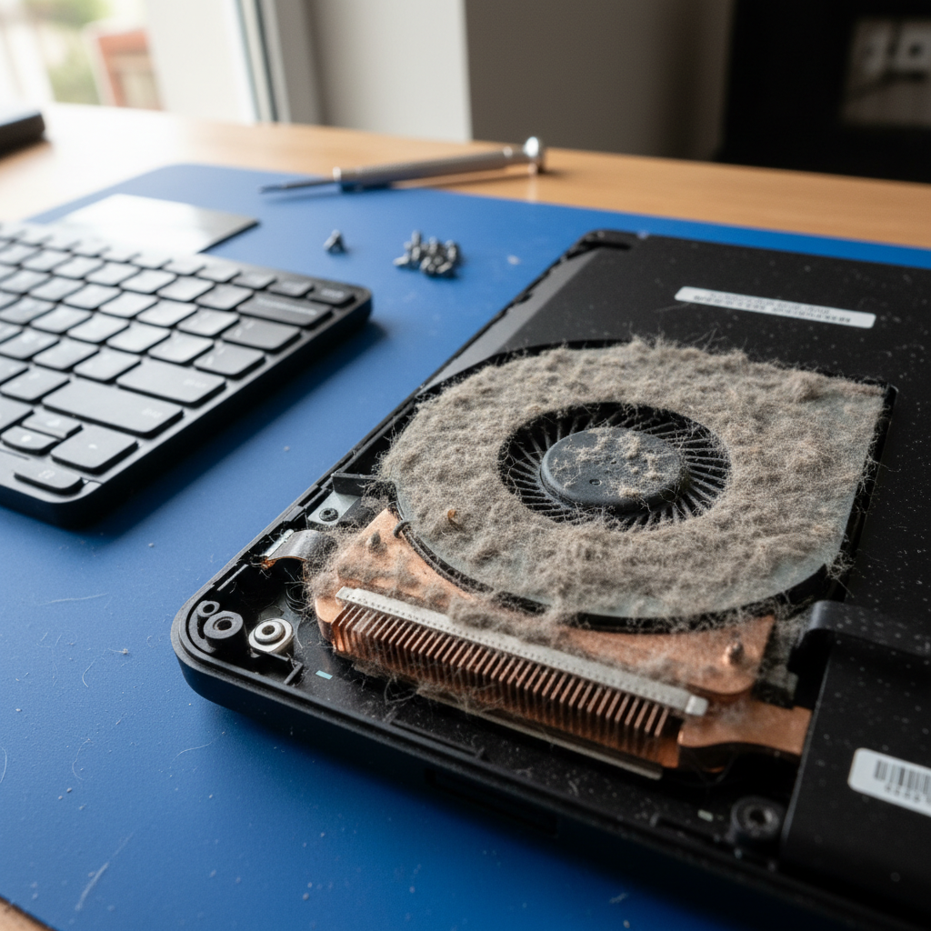 Dust-clogged laptop fan cleaning service in Rosebery Heights — Darwin NT 0832