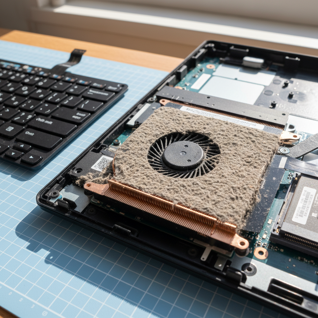 Dust-clogged laptop fan cleaning service in Rosewater — Adelaide SA 5013