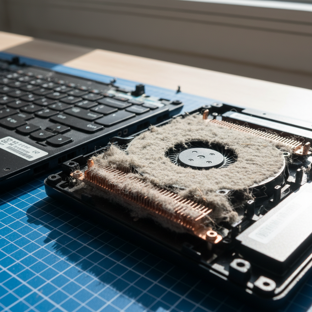 Dust-clogged laptop fan cleaning service in Rosny Park — Hobart TAS 7018