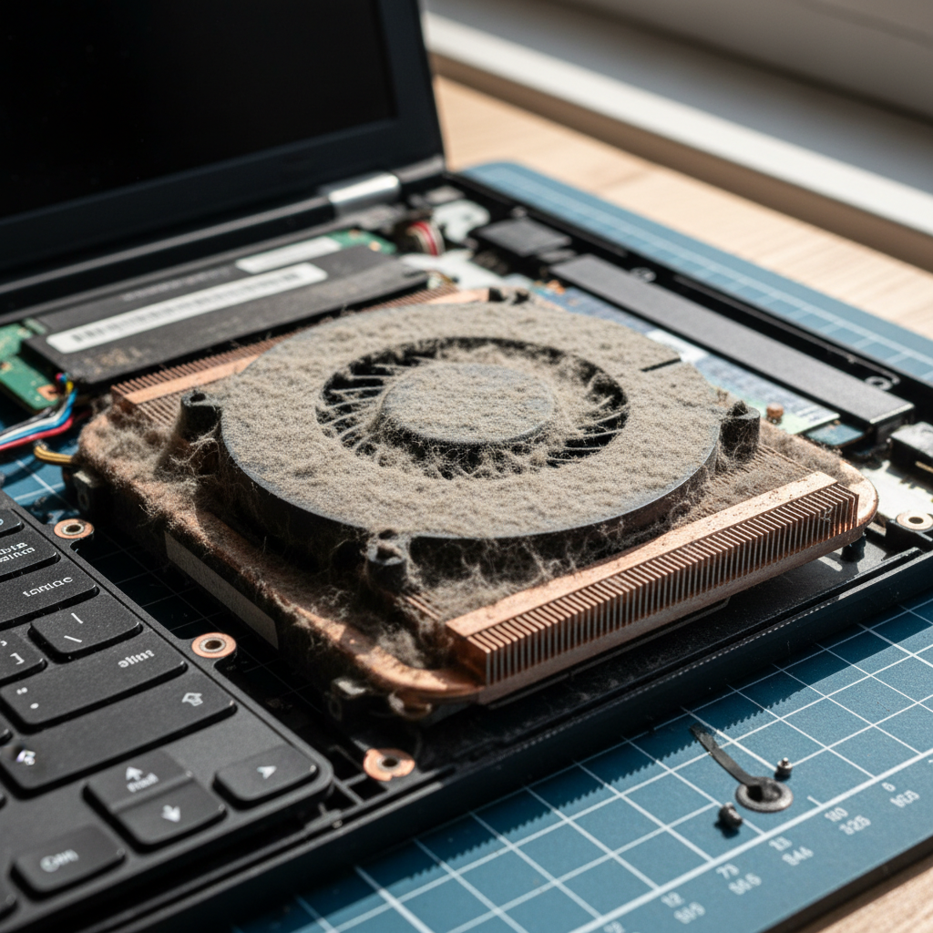 Dust-clogged laptop fan cleaning service in Rosslyn Park — Adelaide SA 5072