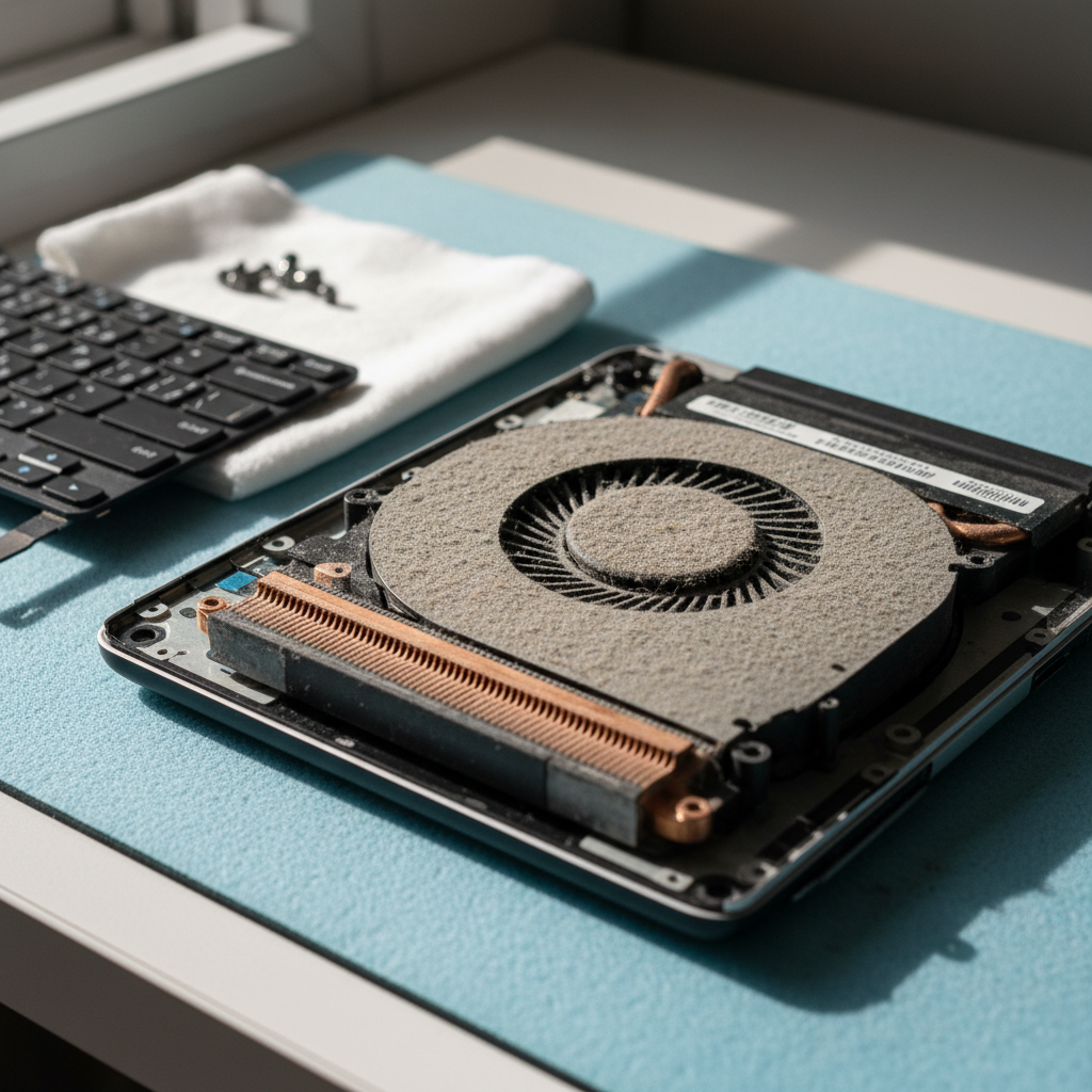 Dust-clogged laptop fan cleaning service in Rostrevor — Adelaide SA 5073