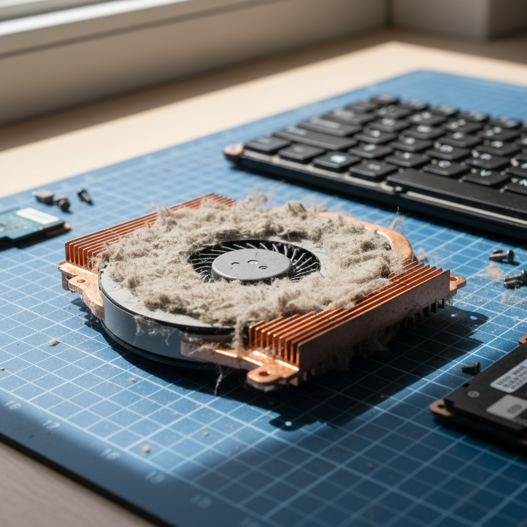 Dust-clogged laptop fan cleaning service in Royal Park — Adelaide SA 5014