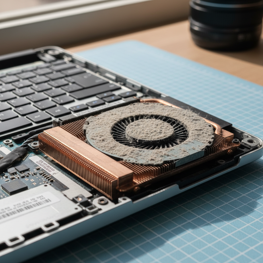 Dust-clogged laptop fan cleaning service in Ryhope — Newcastle NSW 2283