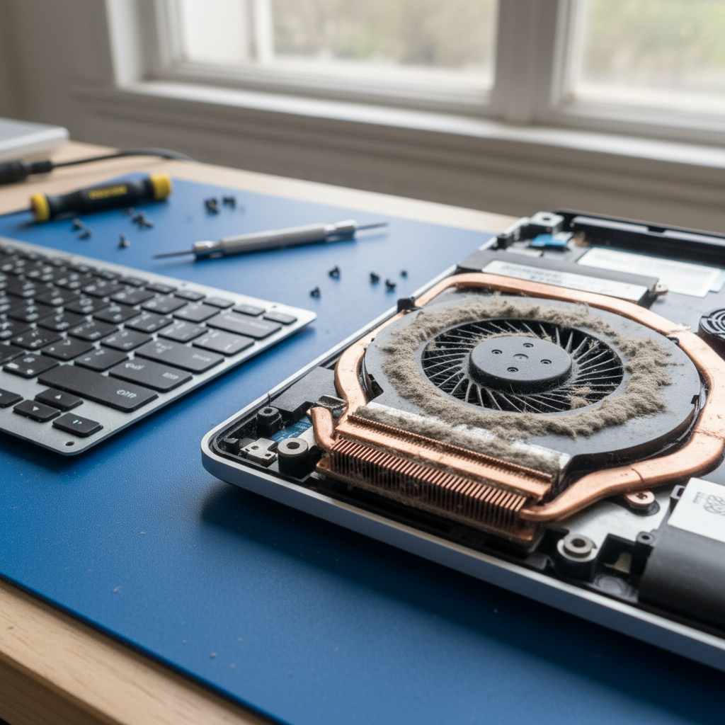 Dust-clogged laptop fan cleaning service in Salisbury Downs — Adelaide 5108