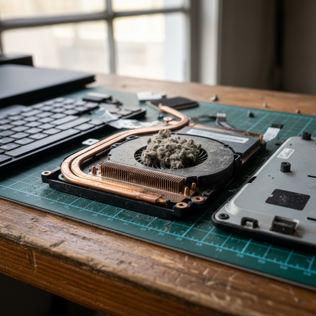 Dust-clogged laptop fan cleaning service in Salisbury North Whites Road — Adelaide 5108
