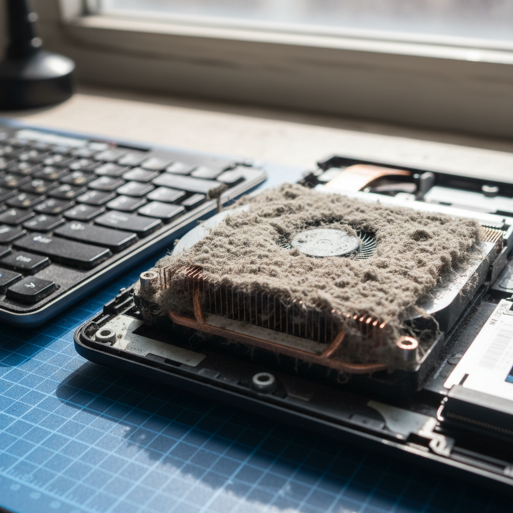 Dust-clogged laptop fan cleaning service in Sampson Flat — Adelaide 5114