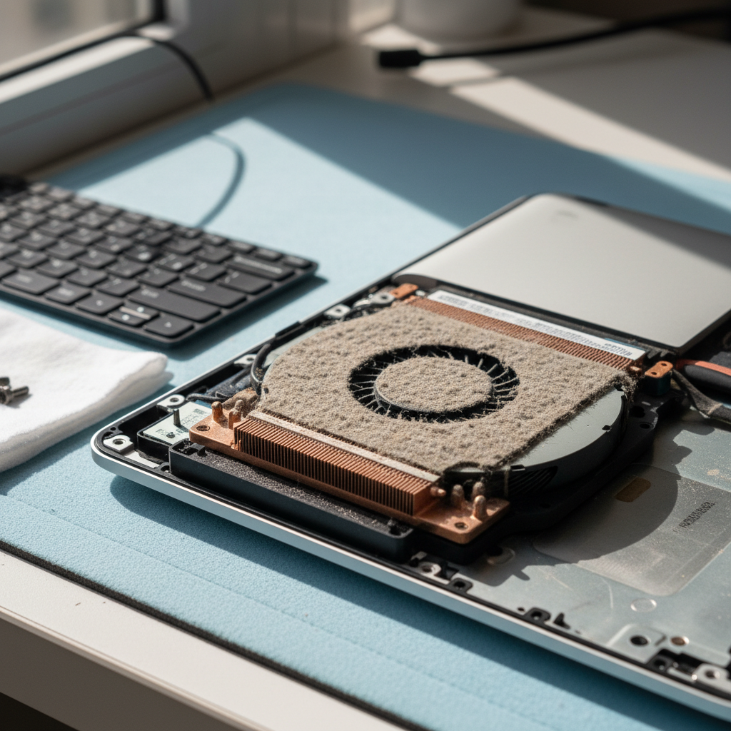 Dust-clogged laptop fan cleaning service in San Remo — Newcastle NSW 2262