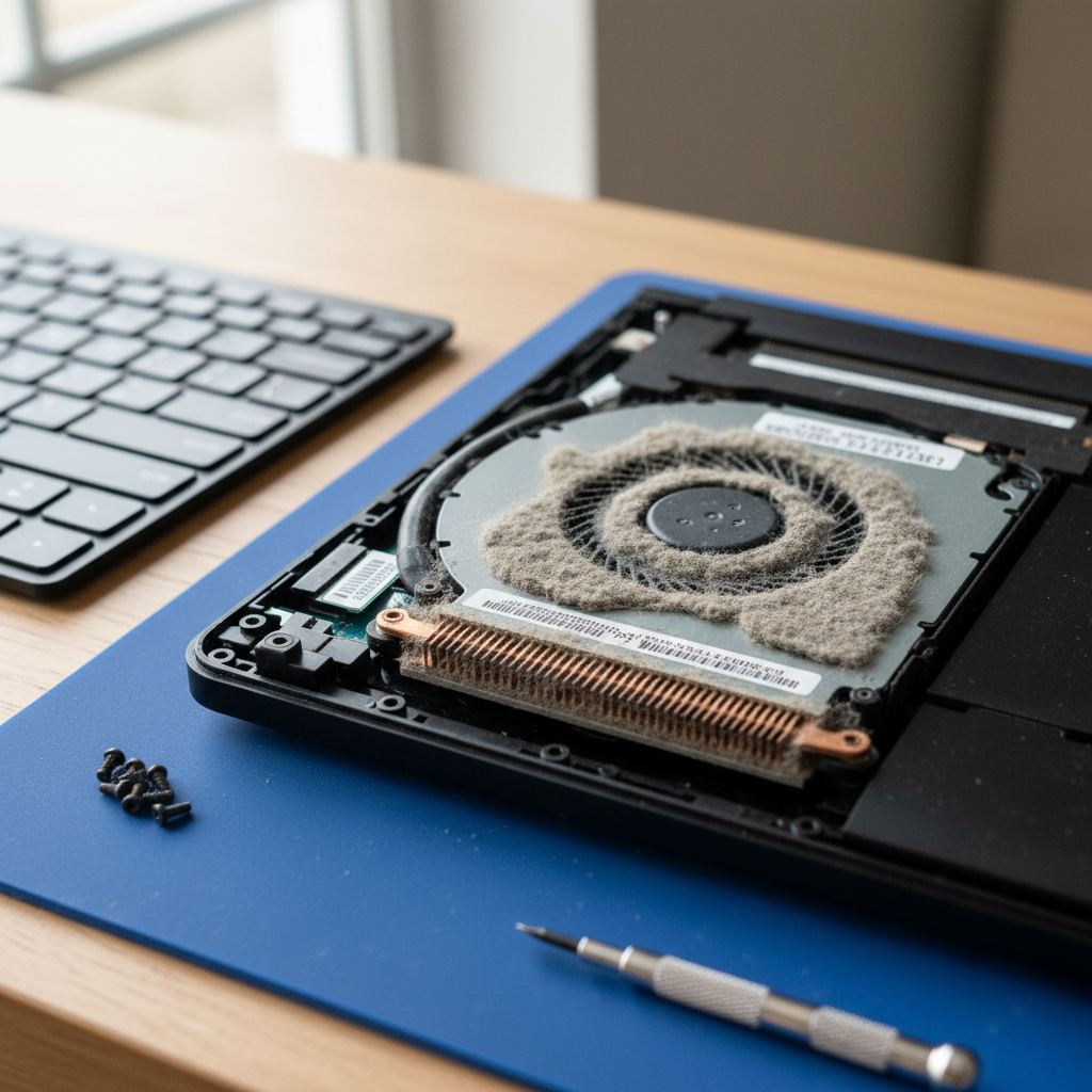 Dust-clogged laptop fan cleaning service in Sanderson — Darwin NT 0812