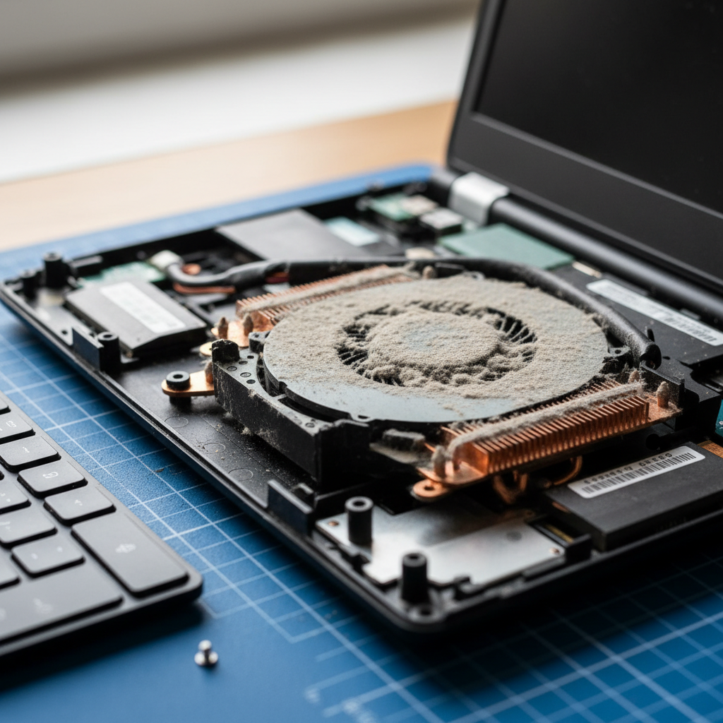 Dust-clogged laptop fan cleaning service in Sandy Bay — Hobart TAS 7005