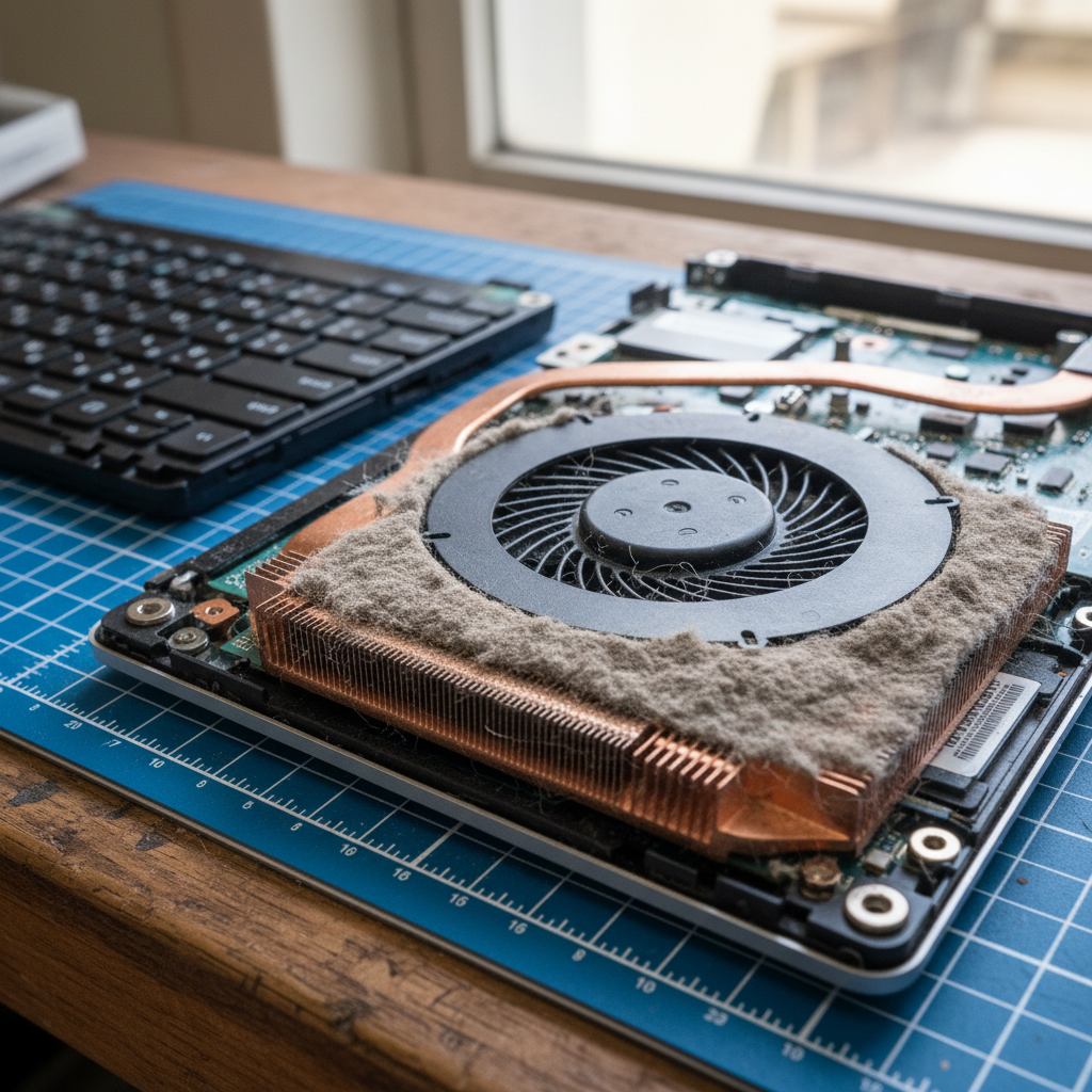Dust-clogged laptop fan cleaning service in Sawyers Gully — Newcastle NSW 2326