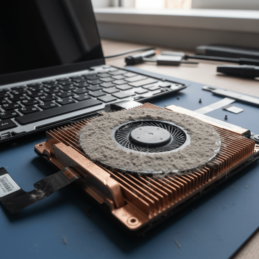 Dust-clogged laptop fan cleaning service in Seaford Rise — Adelaide SA 5169