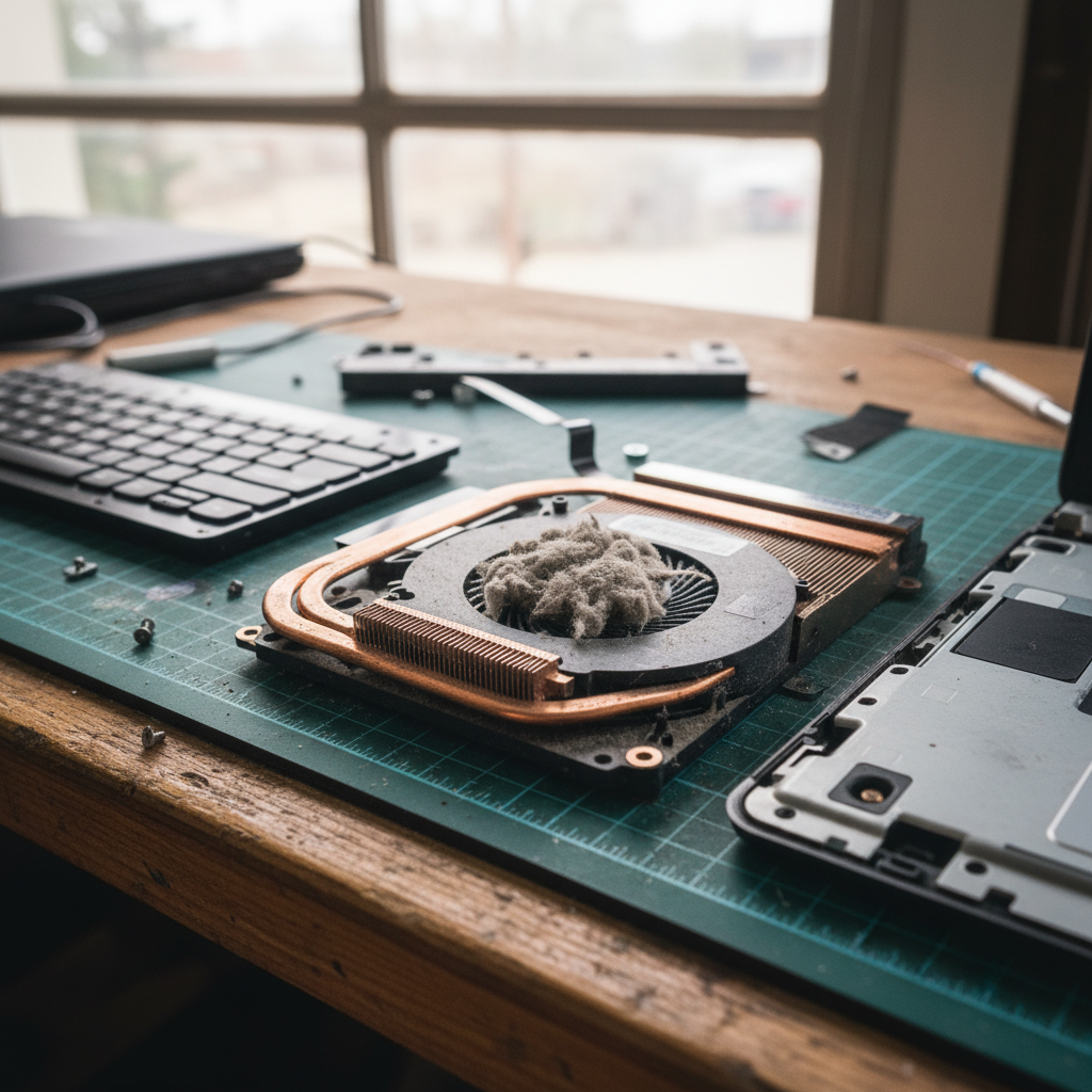 Dust-clogged laptop fan cleaning service in Seaham — Newcastle NSW 2324