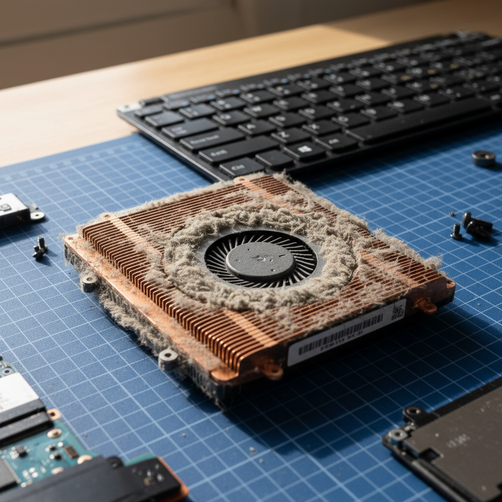 Dust-clogged laptop fan cleaning service in Seahampton — Newcastle NSW 2286